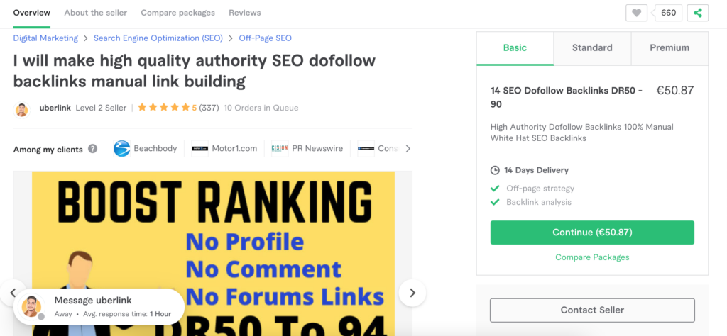 freelance package on fiverr